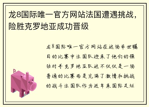 龙8国际唯一官方网站法国遭遇挑战，险胜克罗地亚成功晋级
