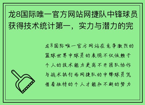 龙8国际唯一官方网站网捷队中锋球员获得技术统计第一，实力与潜力的完美结合 - 副本